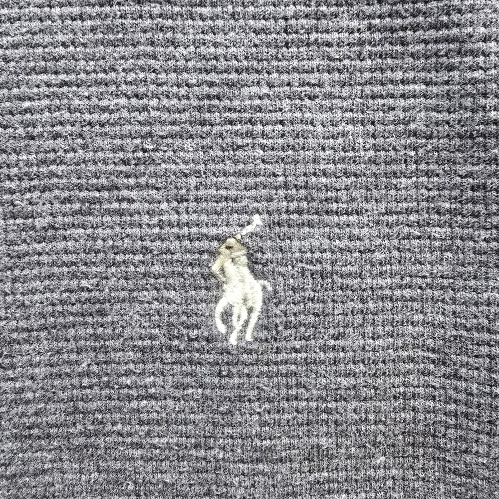 Polo Ralph Lauren Long Sleeve Thermal Shirt Crewneck Gray Men's Medium Pony Logo - Picture 5 of 16